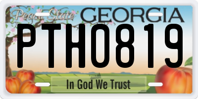 GA license plate PTH0819