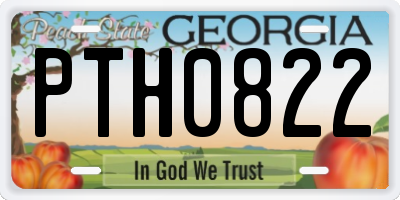 GA license plate PTH0822