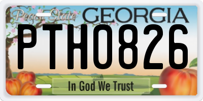 GA license plate PTH0826