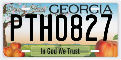 GA license plate PTH0827