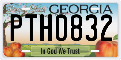 GA license plate PTH0832