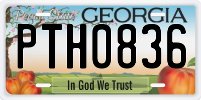 GA license plate PTH0836