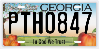 GA license plate PTH0847