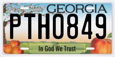GA license plate PTH0849