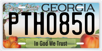 GA license plate PTH0850