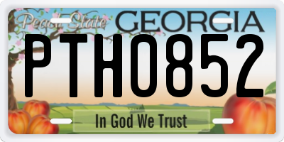GA license plate PTH0852