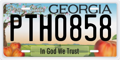 GA license plate PTH0858