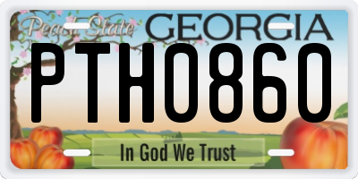 GA license plate PTH0860