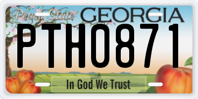 GA license plate PTH0871
