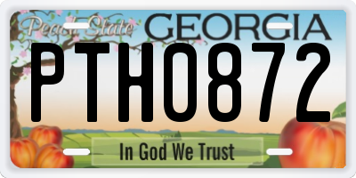 GA license plate PTH0872
