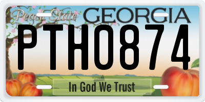 GA license plate PTH0874