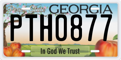 GA license plate PTH0877