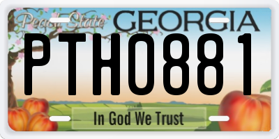 GA license plate PTH0881
