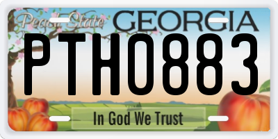 GA license plate PTH0883