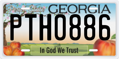 GA license plate PTH0886
