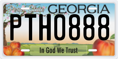 GA license plate PTH0888