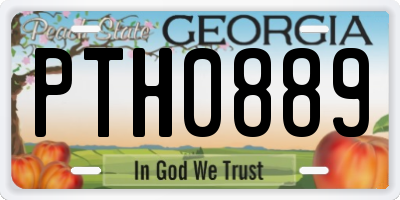 GA license plate PTH0889