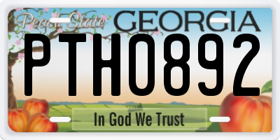 GA license plate PTH0892