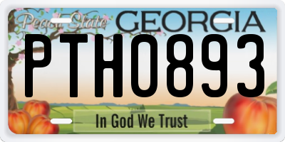 GA license plate PTH0893