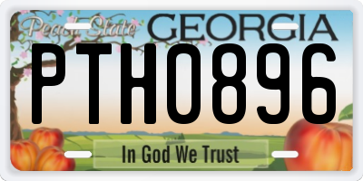 GA license plate PTH0896