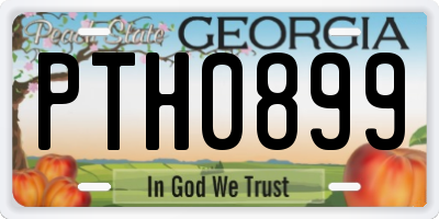 GA license plate PTH0899