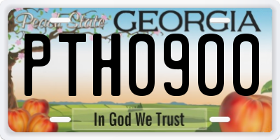 GA license plate PTH0900