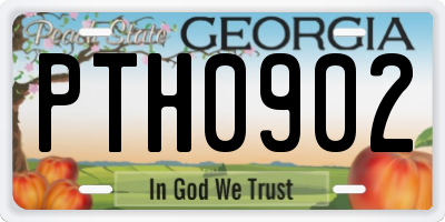 GA license plate PTH0902