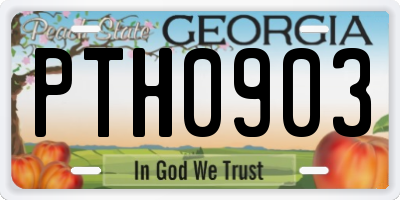 GA license plate PTH0903