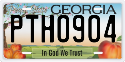 GA license plate PTH0904