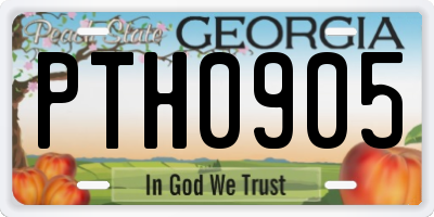 GA license plate PTH0905