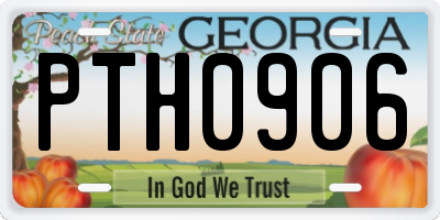 GA license plate PTH0906