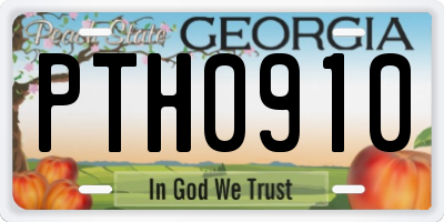 GA license plate PTH0910