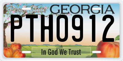 GA license plate PTH0912