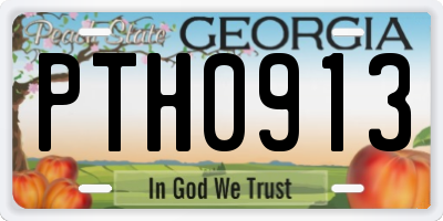 GA license plate PTH0913