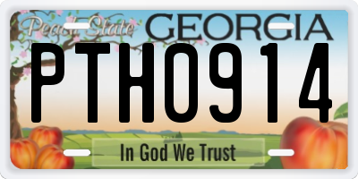 GA license plate PTH0914