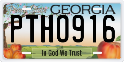 GA license plate PTH0916