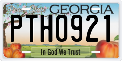 GA license plate PTH0921