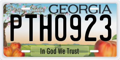 GA license plate PTH0923