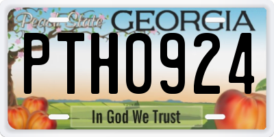 GA license plate PTH0924