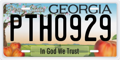 GA license plate PTH0929