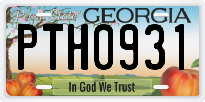 GA license plate PTH0931