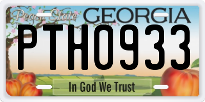 GA license plate PTH0933