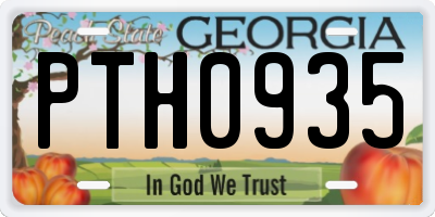 GA license plate PTH0935