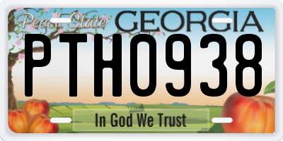 GA license plate PTH0938