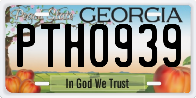 GA license plate PTH0939