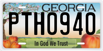 GA license plate PTH0940
