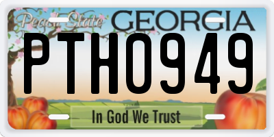 GA license plate PTH0949