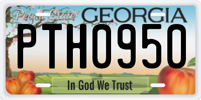 GA license plate PTH0950