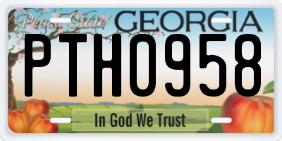 GA license plate PTH0958
