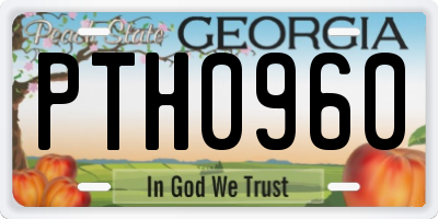 GA license plate PTH0960